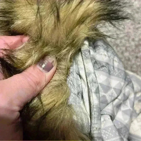 Lands End Kids Baby 0-3 Months Snow Suit Hood Puffer Gray Nordic Jacket Coat NWT - Picture 2 of 13